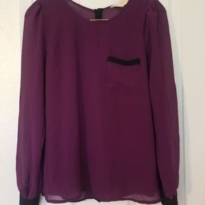 Purple sheer business top size small
